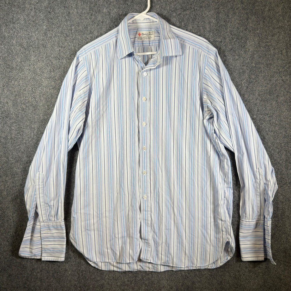 Turnbull & Asser Shirt Mens 16.5 42 Striped Dress Long Sleeve Made England